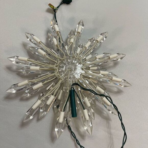 Large Lighted VTG Starburst Snowflake Christmas Tree Topper - Picture 4 of 8